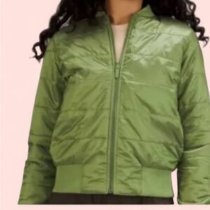 COPY - COPY - Lululemon Athletica Green Bomber Jacket Quilted Slim Fit